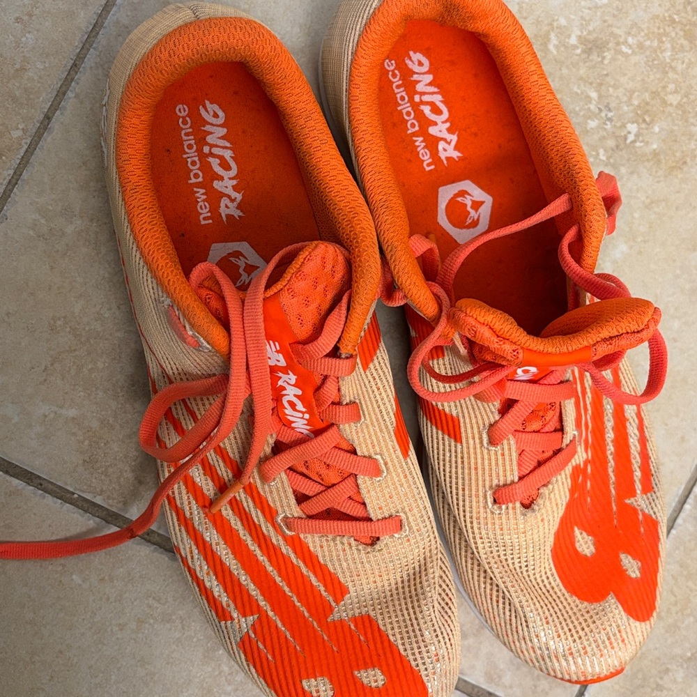 New Balance Orange and Tan Racing Shoes